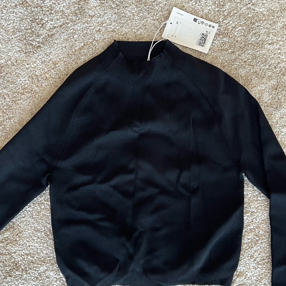 COS Black Mock Neck Sweatshirt